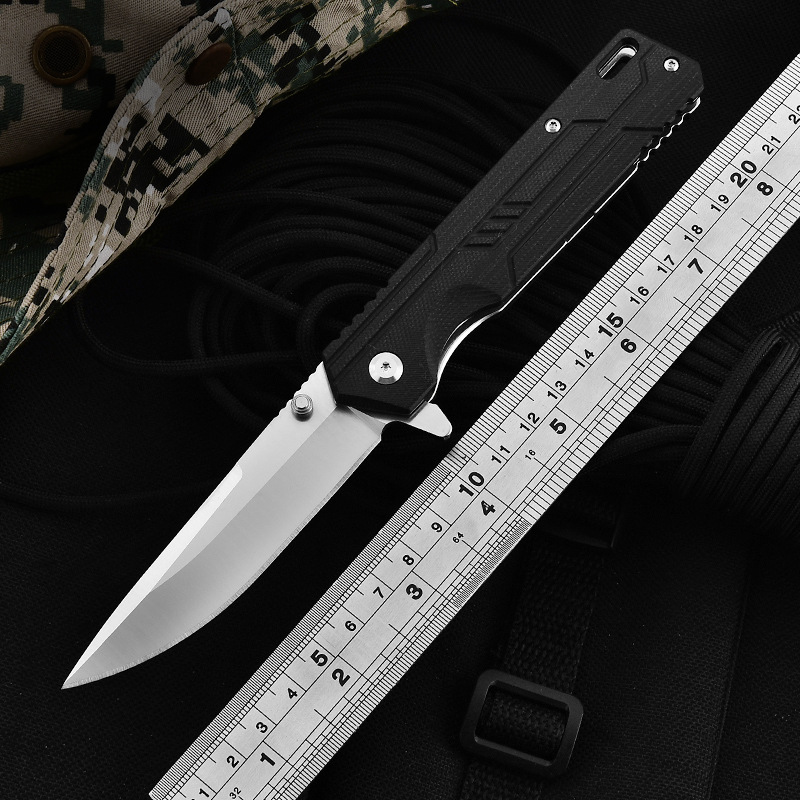 G10柄折叠刀求生高硬度多功能D2钢刃轴承折刀野营战术随身户外刀