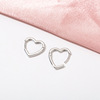 Earrings heart-shaped, European style, 18 carat