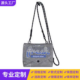 跨境新品大容量工装邮差包ins日系单肩包PVC防水简约时尚斜跨包女