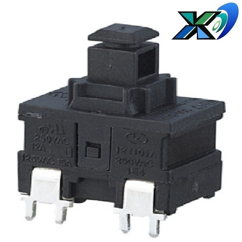 大功率按钮开关 12A250V 大电流按钮开关 销售自锁按键开关