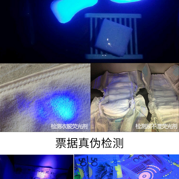 365 UV lamp flashlight outdoor night search ore banknote detection cat moss fluorescent agent detection lamp manufacturers