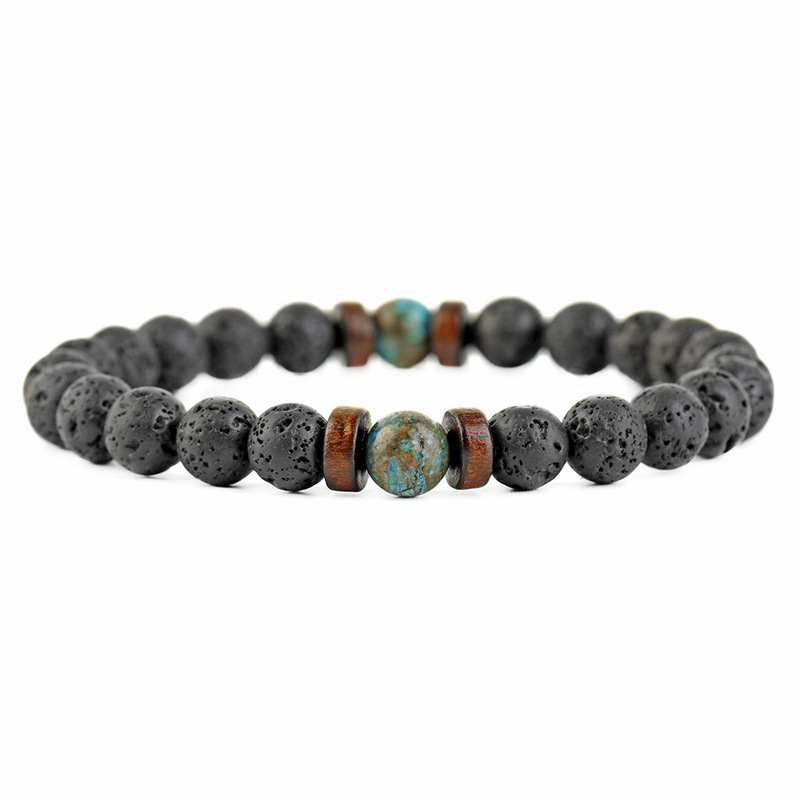 Cross-Border E-Commerce Supply Phoenix Lapis Lazuli Bracelet Wooden Bead Jewelry Lava Volcanic Stone Bracelet
