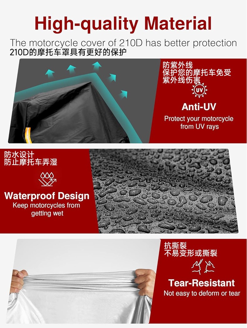 Ready Stock Supply of Oxford Cloth Motorcycle Covers, Sun-Proof and Rain-Proof Full Covers, Electric Vehicle Covers, Dust-Proof and Heat-Insulating Rain Covers