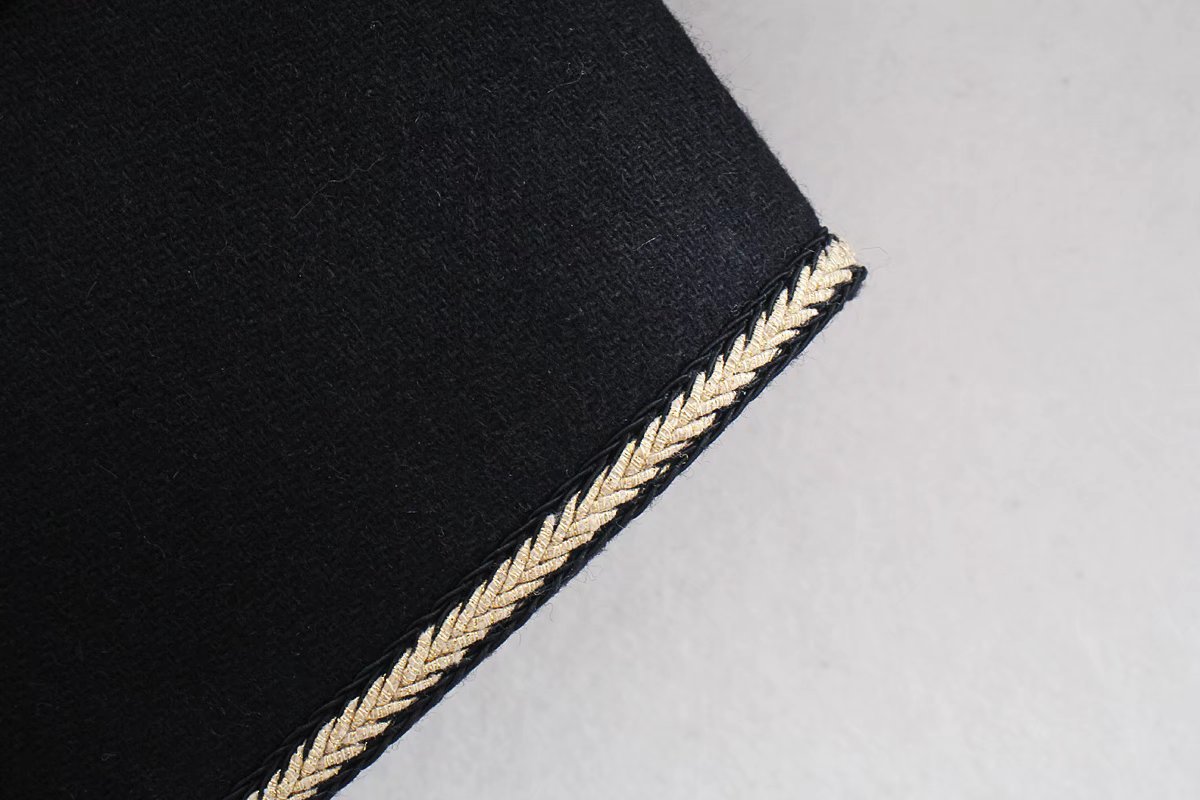 Gold Thin Edge Long Sleeve Slim Short Jacket NSAM114828