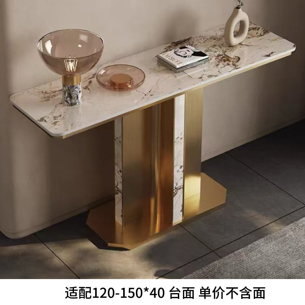 Ingeniería de lujo ligero de la pizarra de roca italiana pie de mesa de entrada moderna simple pasillo de entrada sala de estar frente a la pared vista final porche