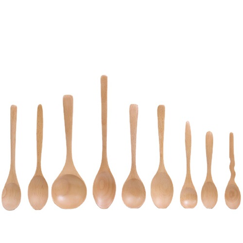 Manufacturer wholesale creative beech wood spoon long handle mixing dessert wooden spoon fruit spoon home cooking seasoning spoon logo