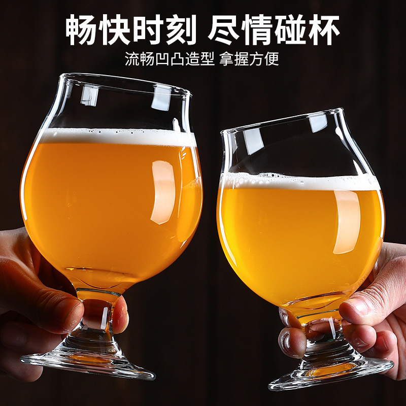 Vaso de vino de cerveza artesanal, personalidad creativa, vaso de tulipán de cristal rojo neto, vaso de whisky de alta gama de lujo ligero