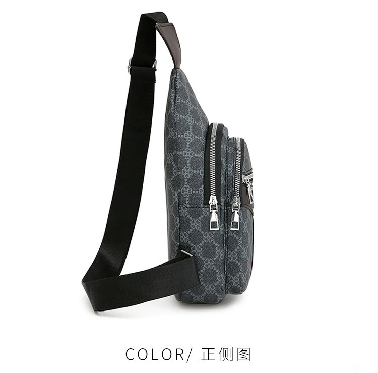 Cross-border chest bag, men's crossbody bag, travel shoulder bag, large-capacity leather bag, sports small backpack, multi-functional men's bag undefined