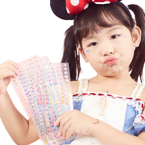 Xiaoling Toys Children's Nail Stickers Girls Gemstone Stickers Tattoo Stickers Wearing Nail Princess Cute Nail Art Stickers Girls