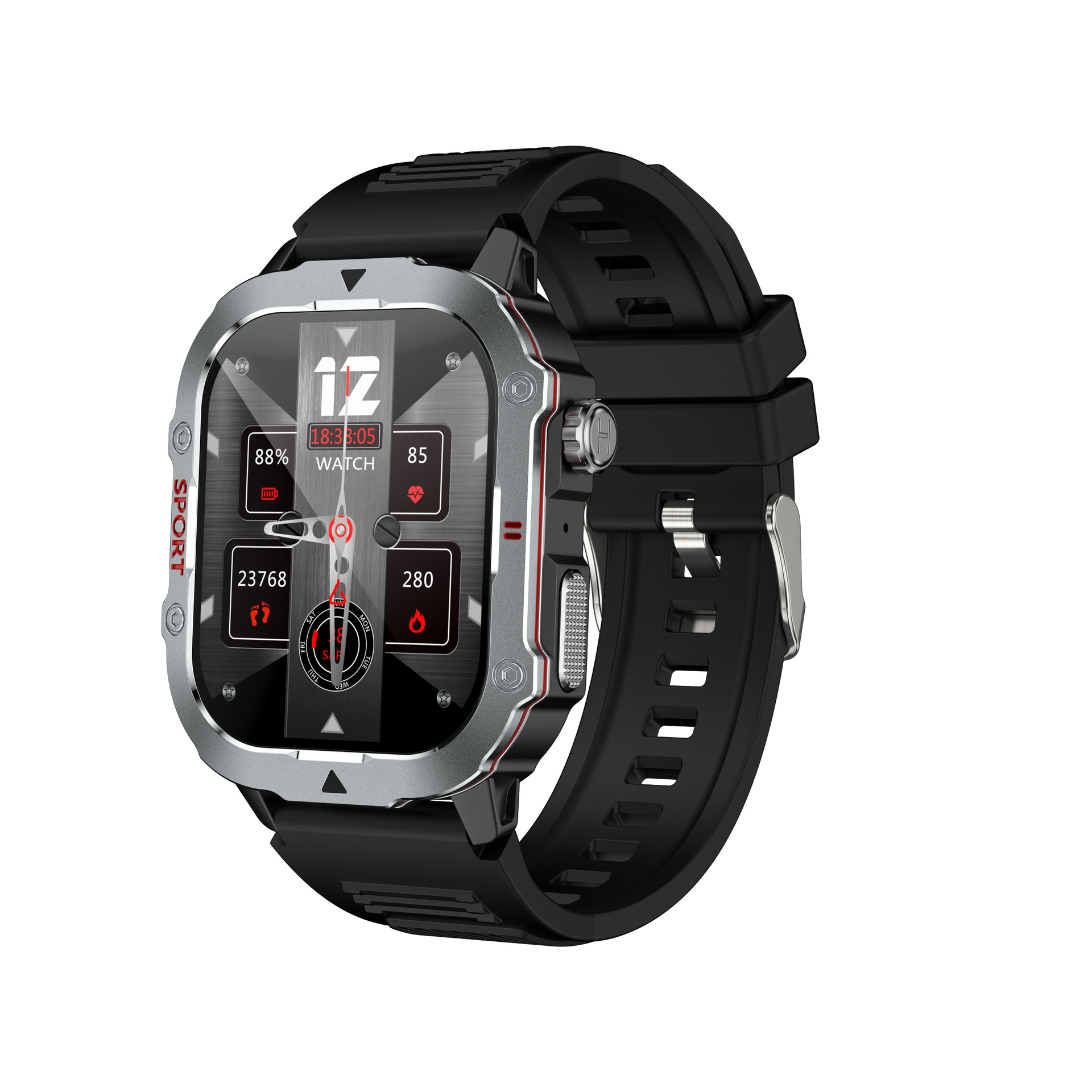 Reloj inteligente transfronterizo para hombres, deportes de frecuencia cardíaca, reloj de prueba al aire libre, Bluetooth HD, recordatorio de información de llamada, salud