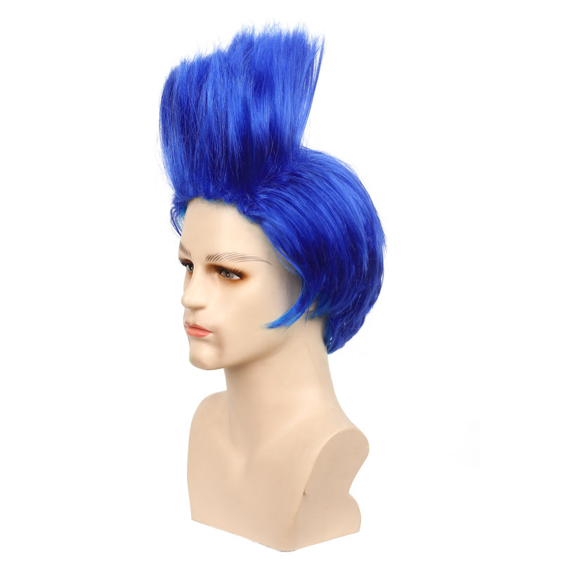 Cross-Border Descendants 3 Movie Villain Character Hades Cosplay Royal Blue Wig Halloween Wig Full Head Cover Cross-Border Descendants 3 Movie Villain Character Hades Cosplay Royal Blue Wig Halloween Wig Full Head Cover