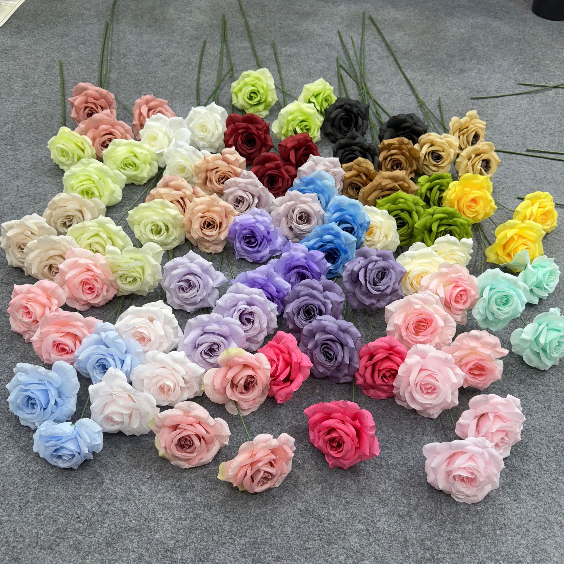Factory Direct Sale of 3-Head Diamond Rose Artificial Flower Wall Decoration for Weddings, Fake Flowers, Artificial Flower Floor Arrangement