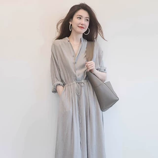 设计感小众初春季连衣裙子2024年新款夏天长裙显瘦显高气质女神范