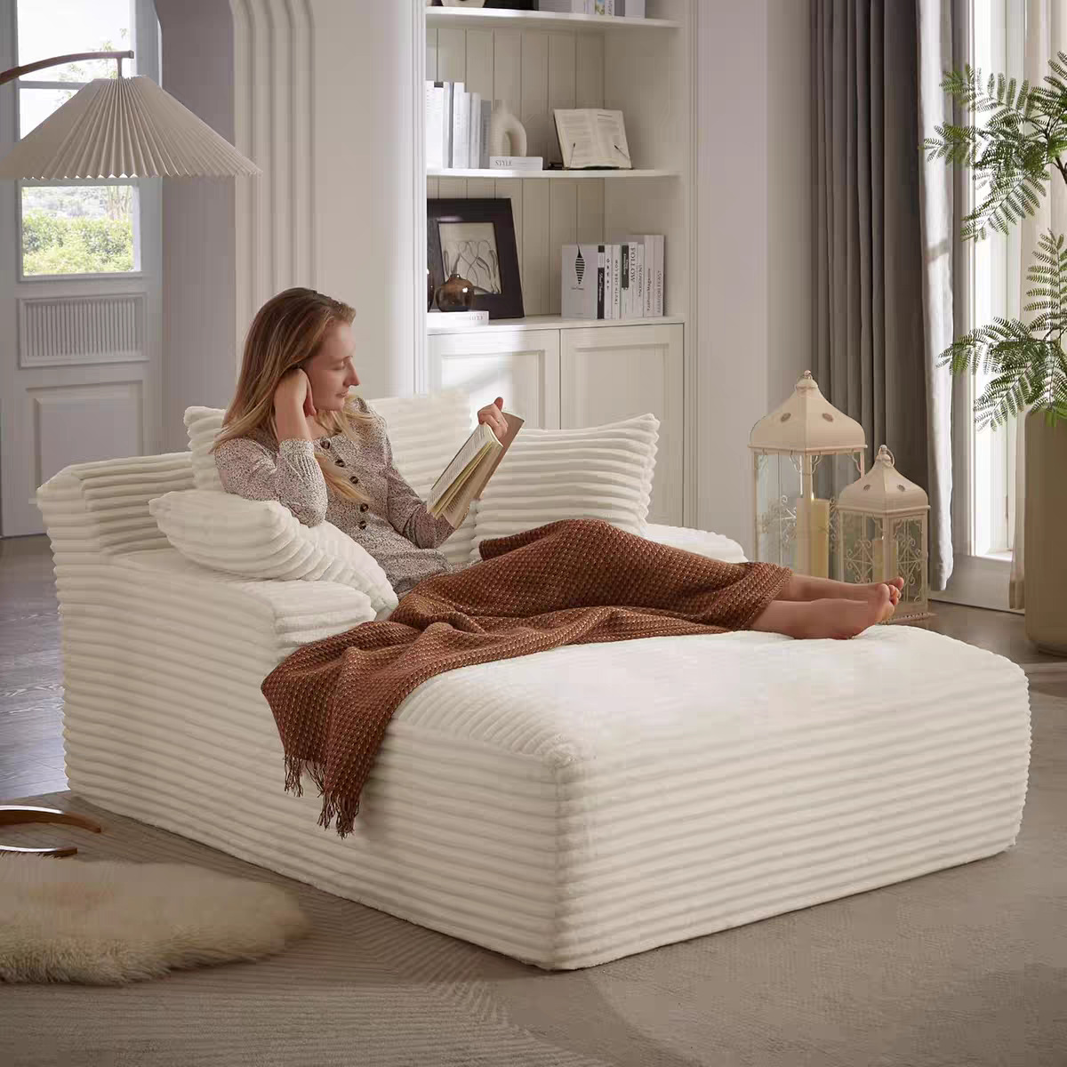 Sofá de esponja de compresión transfronterizo de comercio exterior sillón reclinable de pana sofá de compresión Amazon sin marco de una pieza personalizado