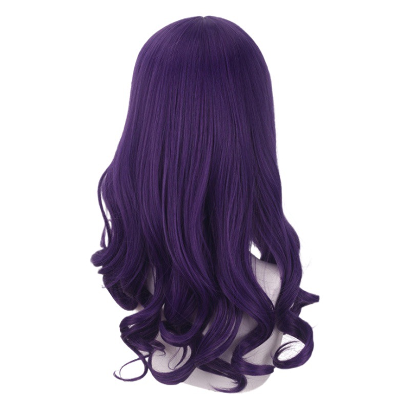 Cardamomo peluca Nuevo Siglo Evangelio Guerrero Eva Gecheng Meili medio puntos púrpura Pelo Rizado Cosplay peluca