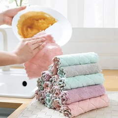 無地のプリントの両面の強い吸水の雑巾は毛が落ちません。