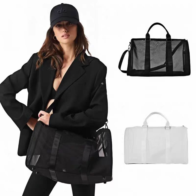 Trendy Transparent Mesh Bag, Luggage Bag, Yoga Fitness Bag, Sports Bag, Fitness Bag, Large Capacity Travel Bag, Crossbody Bag