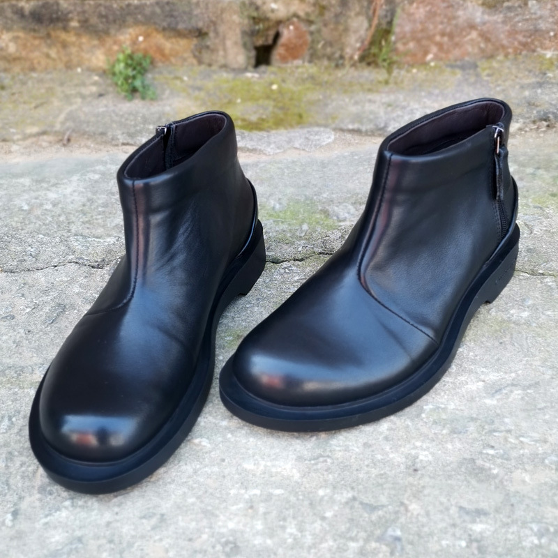 秋冬新款马丁靴男真皮头层牛皮手工高帮大头皮鞋加绒复古大码短靴