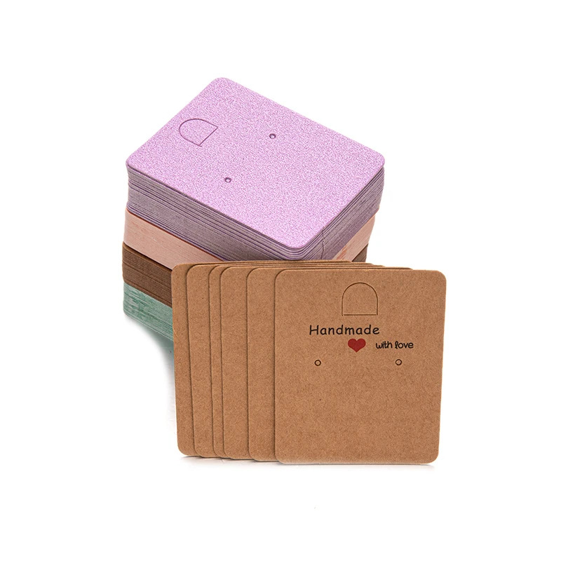 空白牛皮纸耳环展示卡耳环包装吊牌耳钉珠宝展示卡