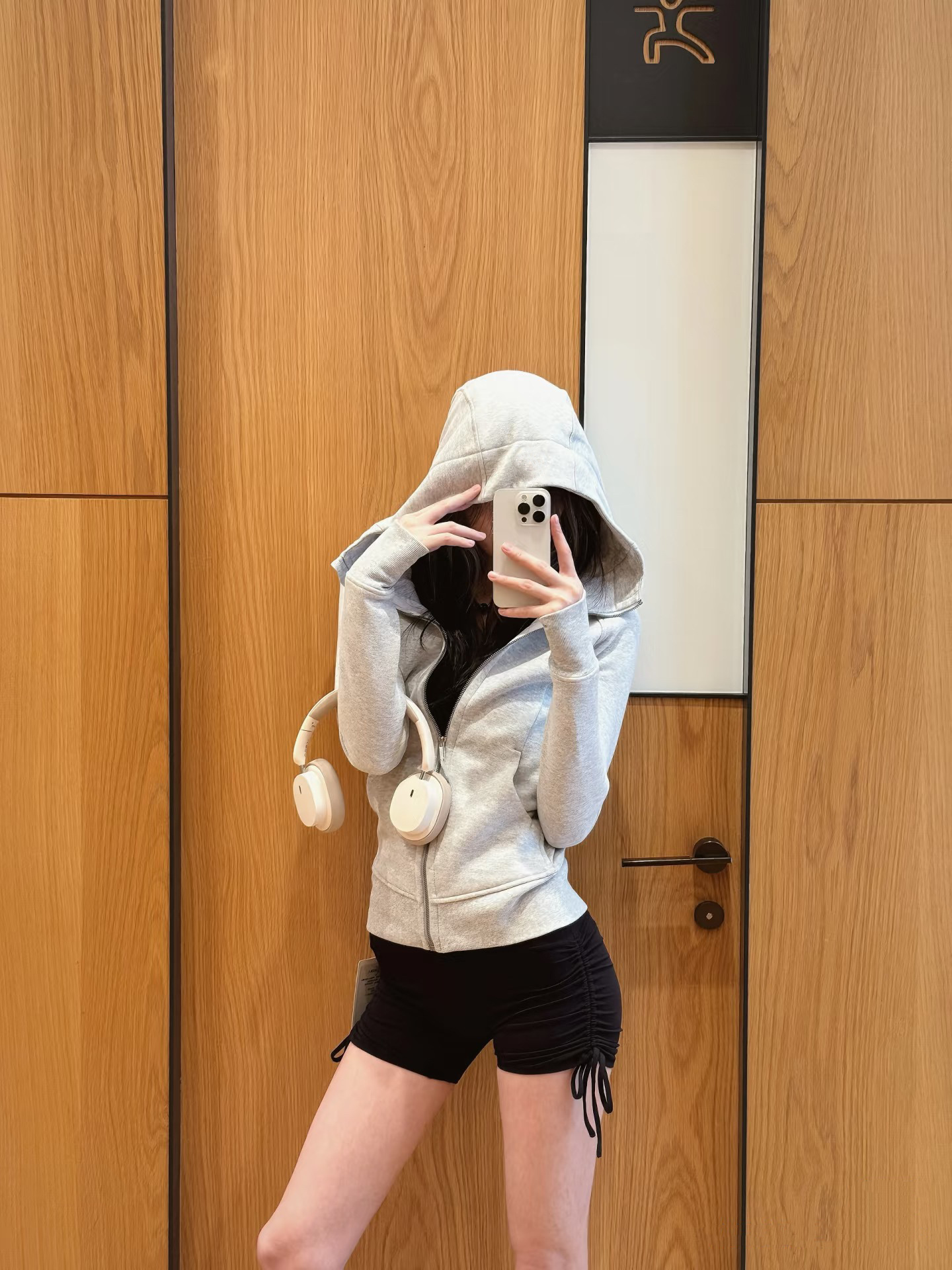 修身外套女款正肩卫衣秋冬季衣服连帽衫收腰紧身显瘦上衣2025新款