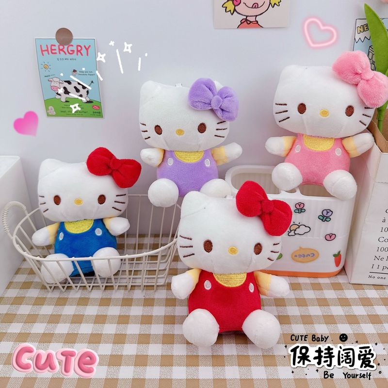 かわいいクラシックケイト猫キーホルダーペンダントクリエイティブぬいぐるみガールハート kt 猫スクールバッグ小さなペンダント人形マシン|undefined