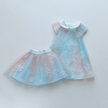 特价日单童装90-120女孩夏季连衣裙同款半身裙网纱刺绣