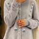 Cross-border foreign trade AliExpress Amazon autumn and winter new vintage round neck embroidery jacquard knitted cardigan sweater coat