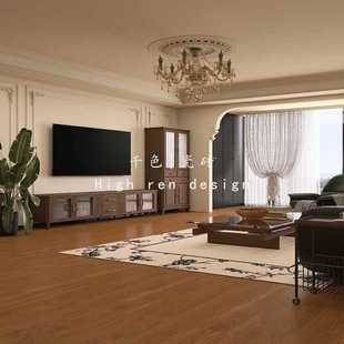 ✅ Guangdong Foshan French Mid-Century Style Walnut Caramel Wood Grain Brick 60X120 Imitation Solid Wood Grain Floor Brick Porcelain