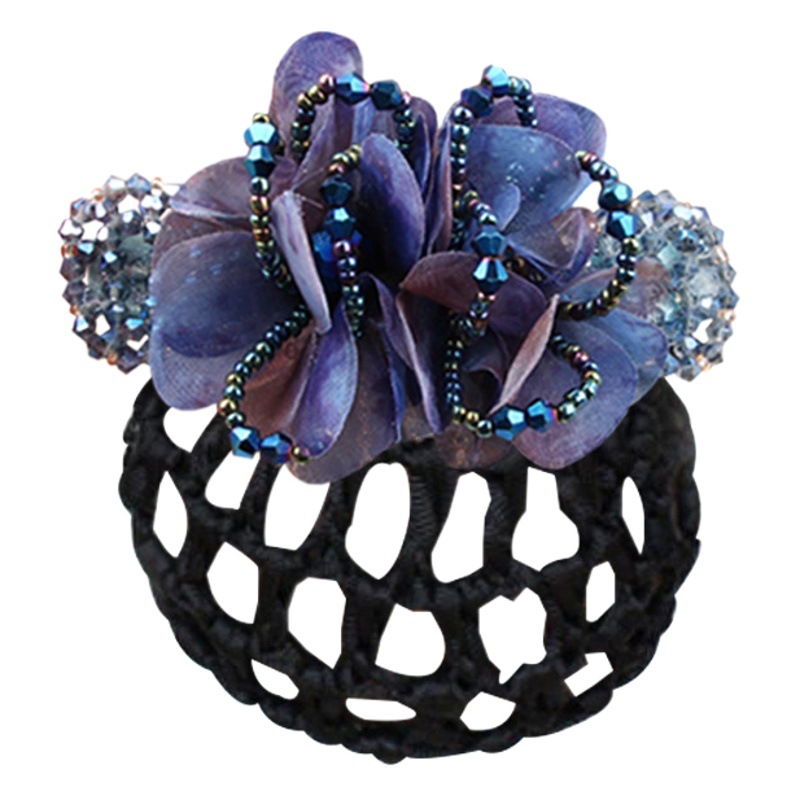 Headdress flower female South Korea stewardess nurse professional hair net hotel Bank updo clip top clip net pocket hairpin hair accessories