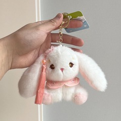 小さなウサギのぬいぐるみペンダント、親友のバッグ飾り、かわいい女の子のスクールバッグアクセサリー、キーホルダー、カップル向け