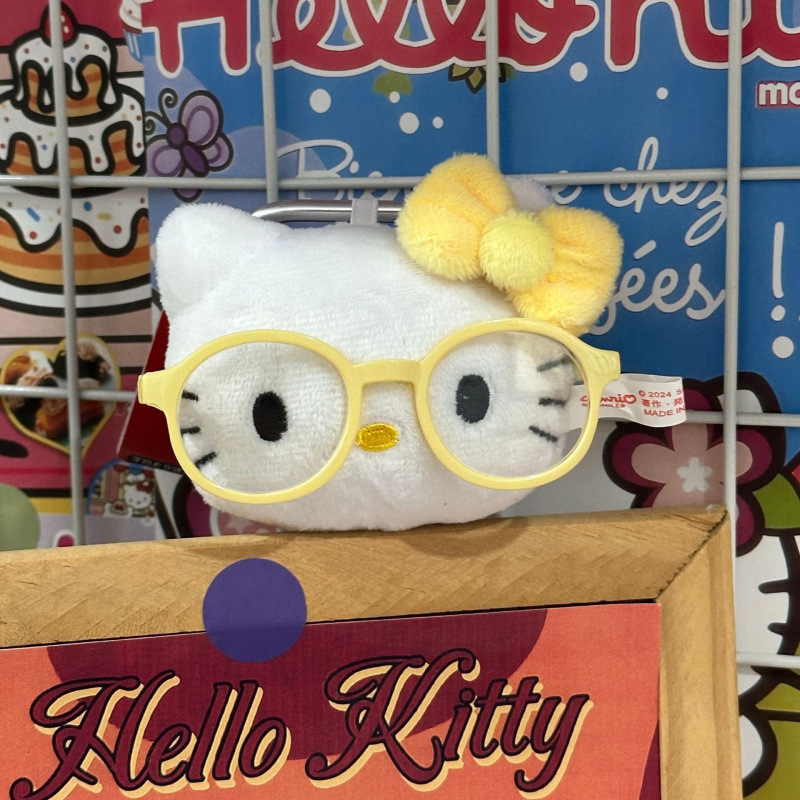 黑色草帽kitty帽宝宝挂件爱心扣公仔玩偶可爱赫本风挂饰钥匙扣|undefined