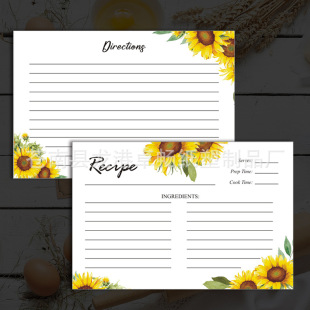 Flower fresh flower Recipe card Amazon hot sale cross-border kitchen food Recipe record thick card Recipe