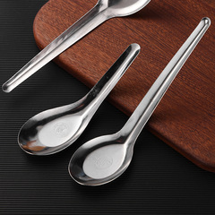 Factory direct sales stainless steel spoon flat bottom spoon home restaurant hotel canteen student western food spoon tableware carpet goods