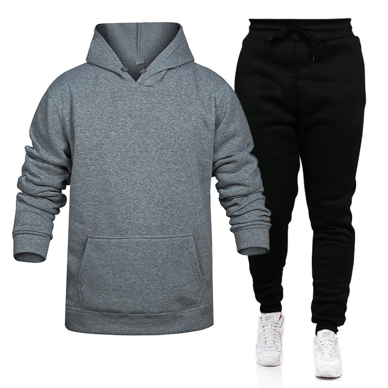 Otoño e invierno hombres empalman juegos deportivos y de ocio tendencias callejeras ropa deportiva de fitness con capucha juego de ropa protectora de ocio