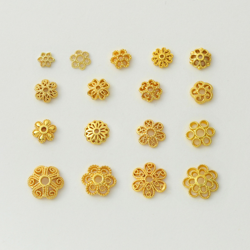 New Copper Flower Caps 18K Gold-Plated Color-Preserving Hollow Flower Caps Bead Spacers DIY Bracelet Spacer Accessories Wholesale New Copper Flower Caps 18K Gold-Plated Color-Preserving Hollow Flower Caps Bead Spacers DIY Bracelet Spacer Accessories Wholesale