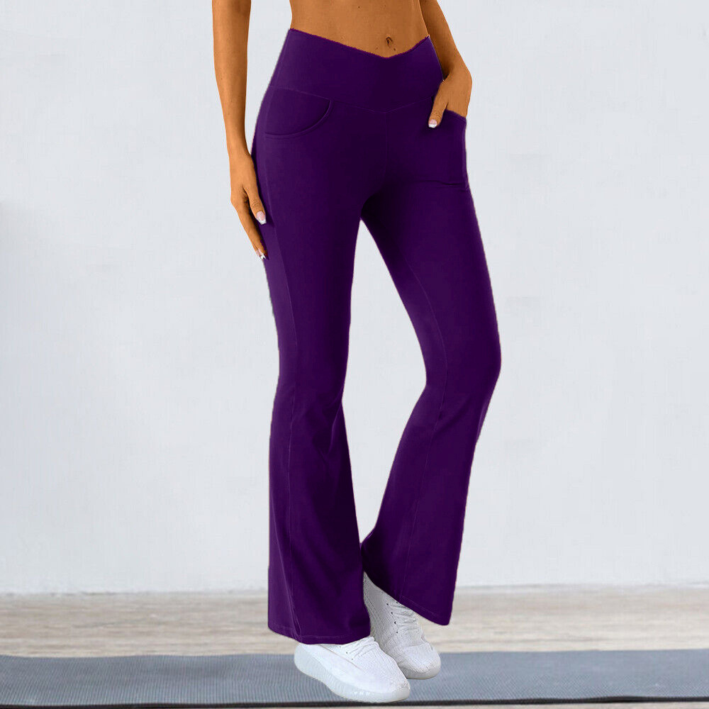 Flared Pants, Sweatpants Pants Type Simple Style Sport Style Solid Color Spandex Polyester Active Bottoms Flared Pants Sweatpants