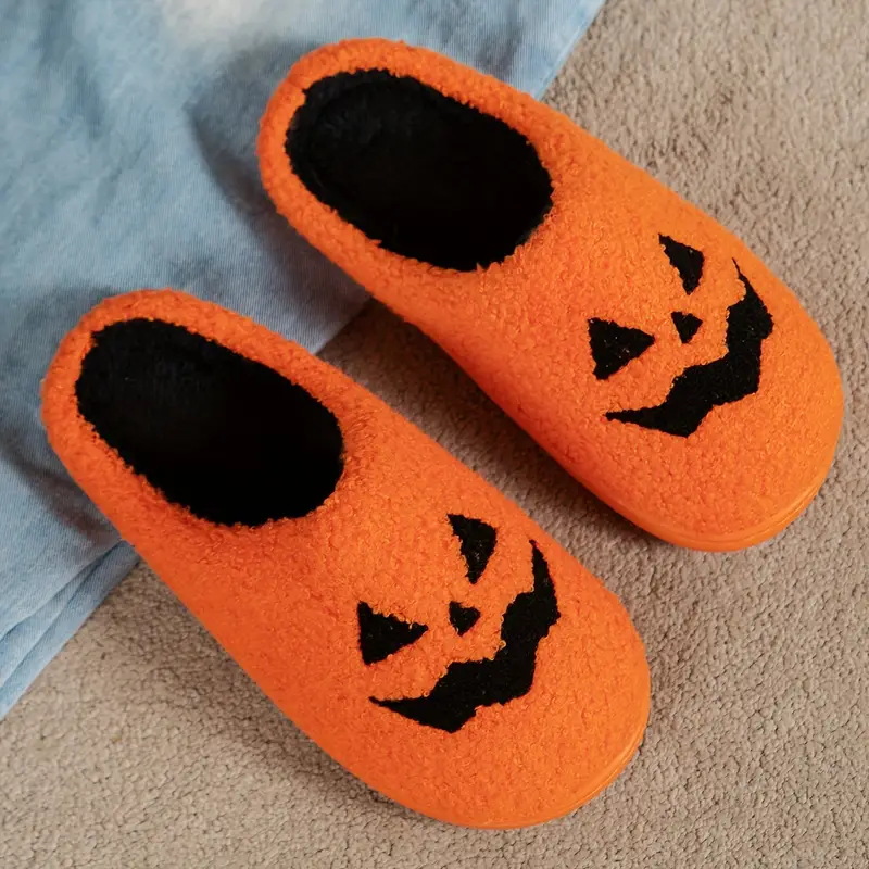 thumbnail image 1 of Zapatillas de algodón de calabaza para hombre y mujer, versión coreana de otoño e invierno, para parejas, hogar, interior, suela gruesa bonita, antideslizantes con dibujos animados, 1 of 5