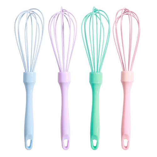 Colored silicone manual egg beater stainless steel egg beater milk foam stirrer egg white cream whipper wholesale
