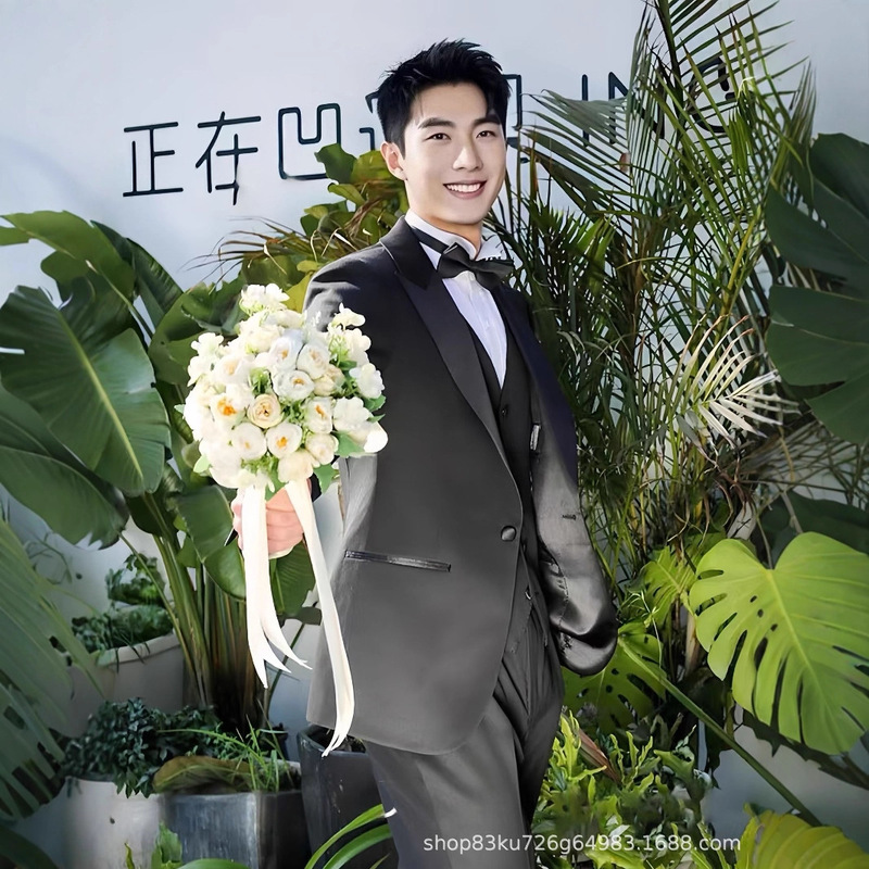 25 Handsome High-End Wedding Suits for Men, Tuxedo Banquet Choir Suits, Groom Wedding Slim-Fit Formal Wear