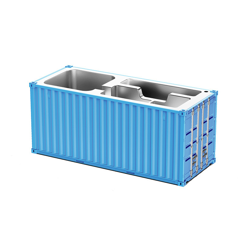 MAERSK天蓝仿真模型塑料笔筒名片收纳盒个性DIY摆件集装箱模型|undefined