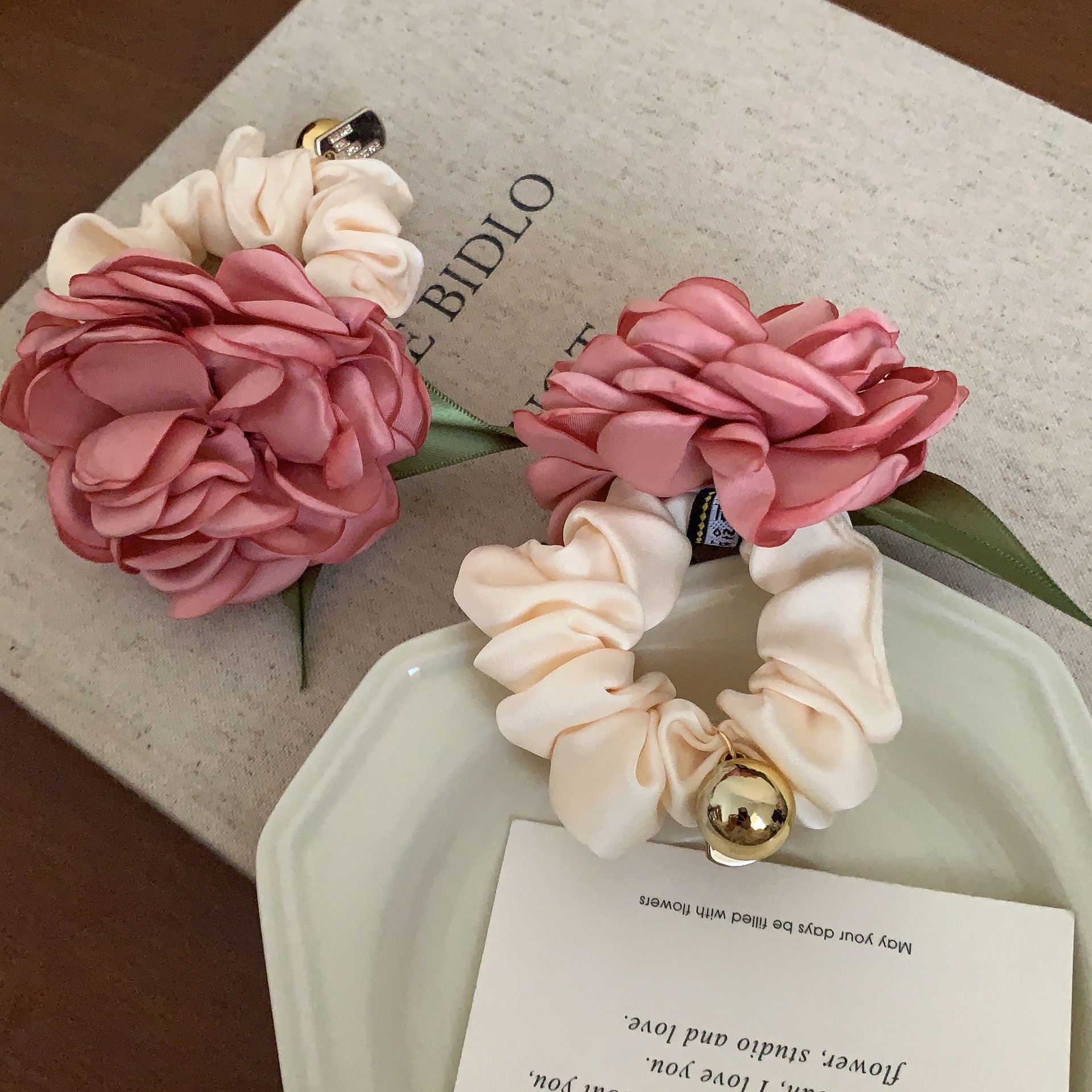 20g Weight Hair Tie Hair Accessories Type Elegant Retro Women's Mountain Rose Flower Cloth Hair Tie