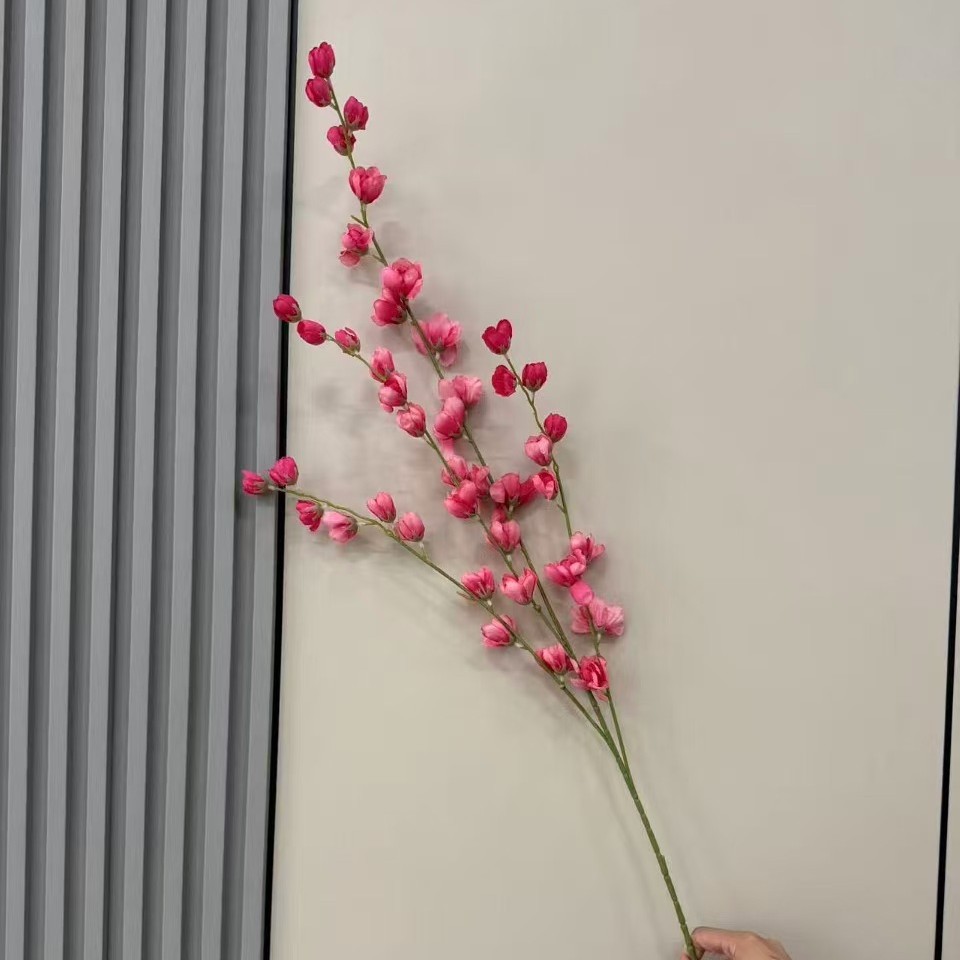 Simulación de 4 ramas altas flores de línea violeta decoración de bodas sala de flores de seda techo alto material floral camino de guía de flores