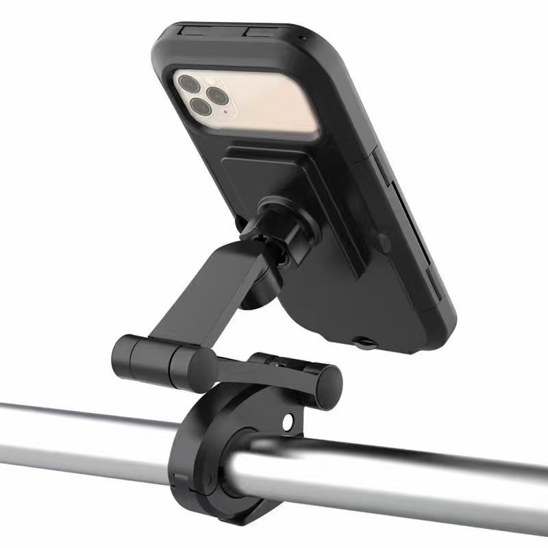 Cross-border motorcycle waterproof delivery navigation phone holder, touch-sensitive rotating bicycle phone holder wholesale