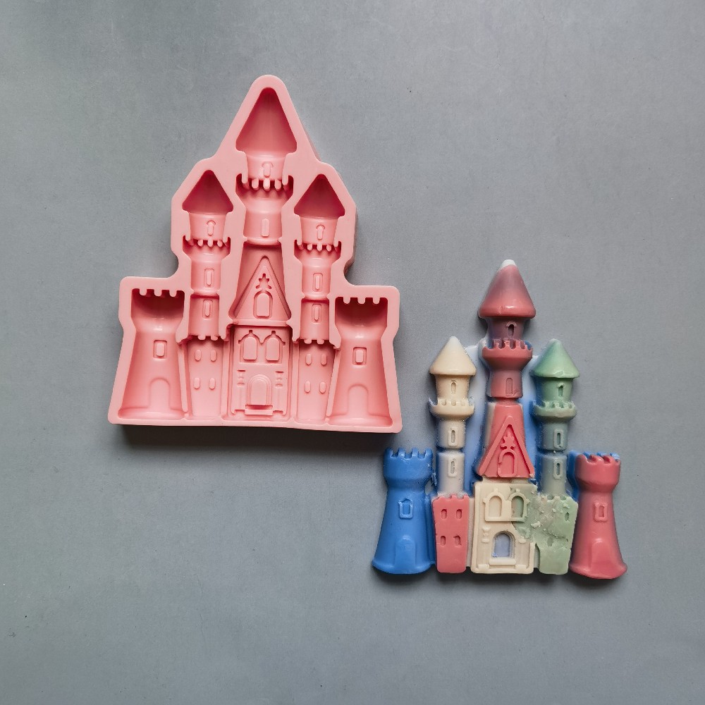 Ejiao Castle 288 Molde de silicona Pudín Molde de postre Decoración de pasteles Utensilios de cocina para hornear