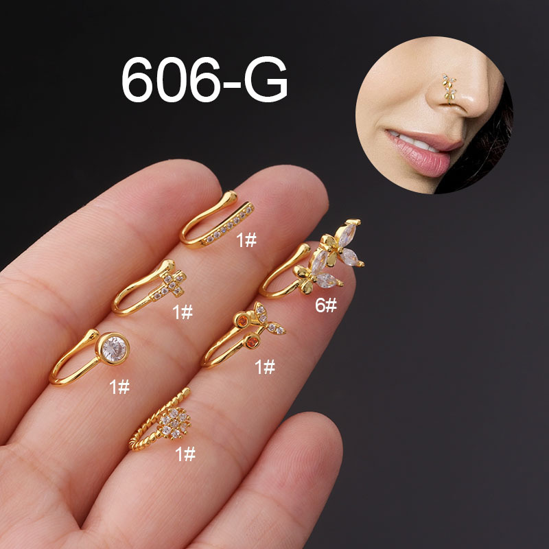 Nose Rings & Studs Fashion Butterfly Copper Plating display picture 1