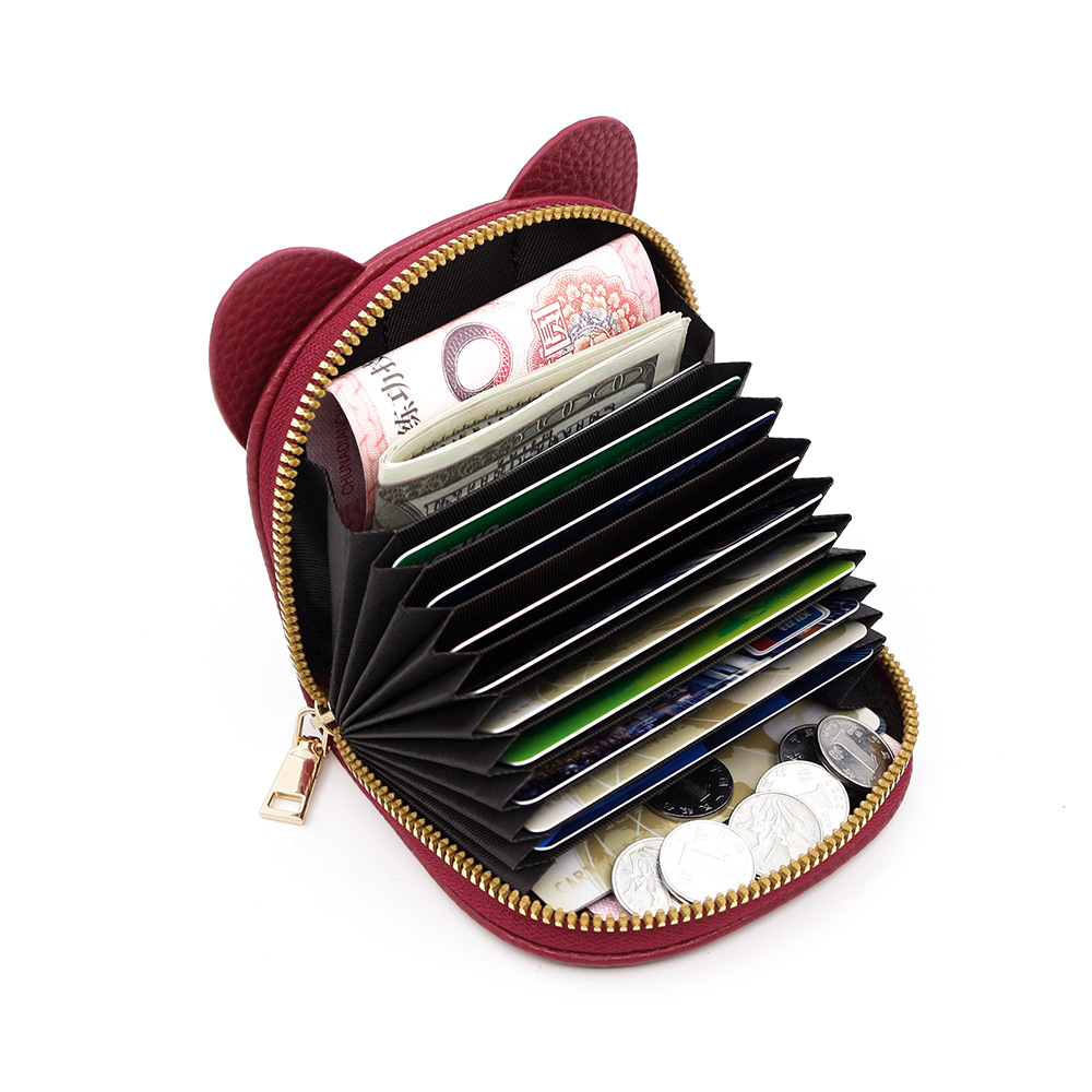 Nuevo bolso de tarjeta de órgano transfronterizo japonés ins personalidad creativa pequeña billetera pequeña con cremallera de elefante múltiple tarjeta de identificación