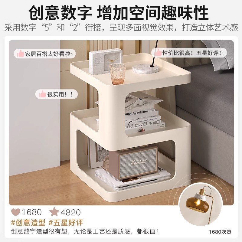 Tabernita de cama de hierro forjado dormitorio doméstico simple alternativa moderna pequeña crema de viento unos pocos estantes creativos gabinetes