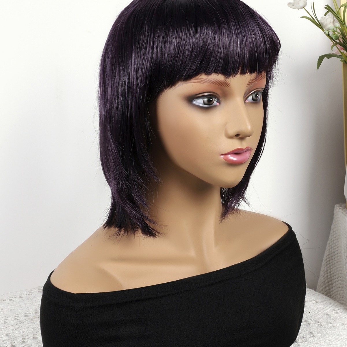 Fibra química al por mayor bob cabello pelucón mecánico pelucón cubierta de pelo