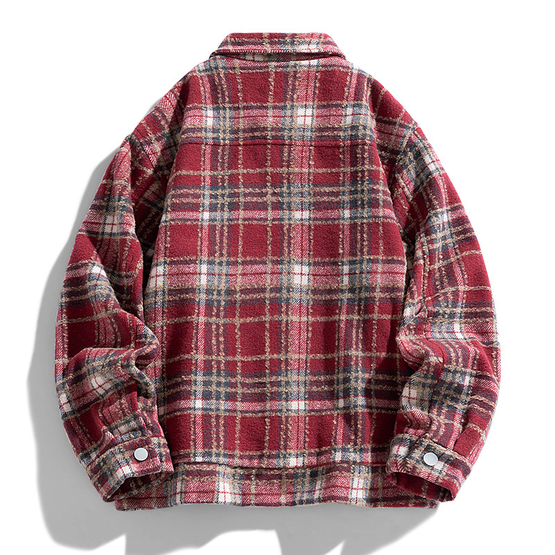 Men's Clothing Autumn And Winter Men's Jacket Trend Fashion Loose Plaid Shirt Jacket Men's Casual All Match_voghion.com