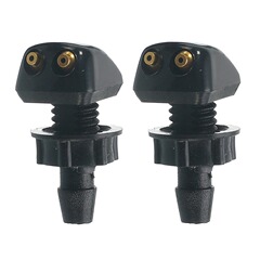 Black 2-pack car windshield washer nozzles, snap-in nozzle, windshield wiper straight column sprayer